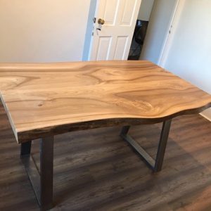 A dining table made from 1 plank of Elm cut in half and put together (part 2)
