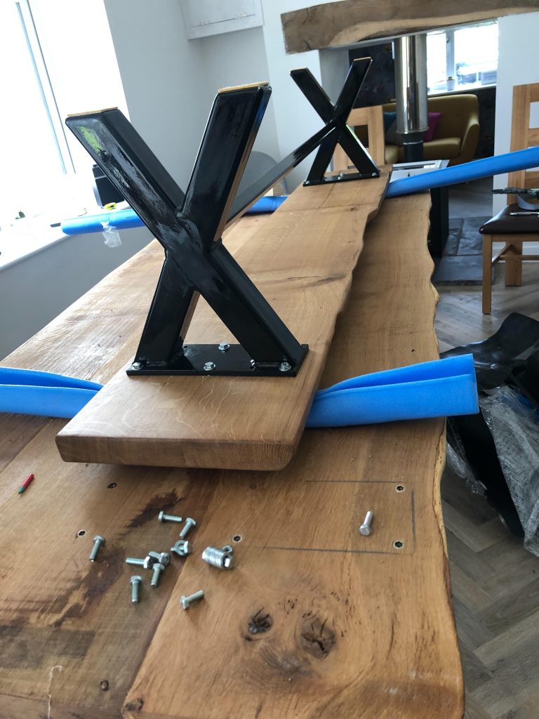 Oak table top and Oak bench