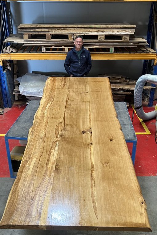 Oak table top fully finished 3800mm long by 1200mm wide