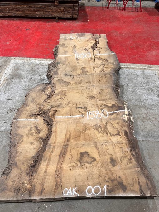 Burr Oak #001 slabs. Kiln dried