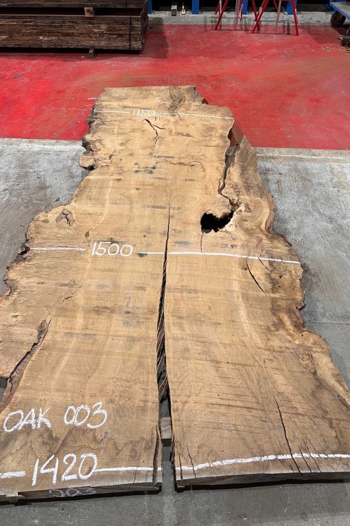 Burr Oak #003 slabs. Kiln dried