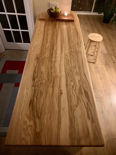 Ash Bar Top with Live Edges