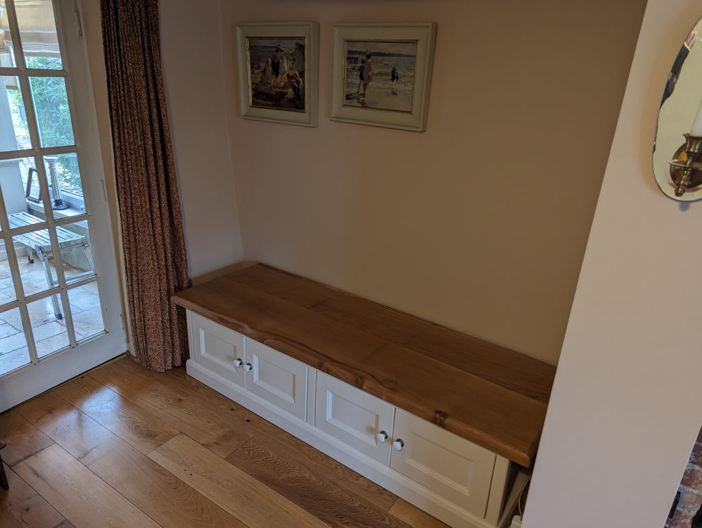 TV Unit made out of 2 Elm planks joined together