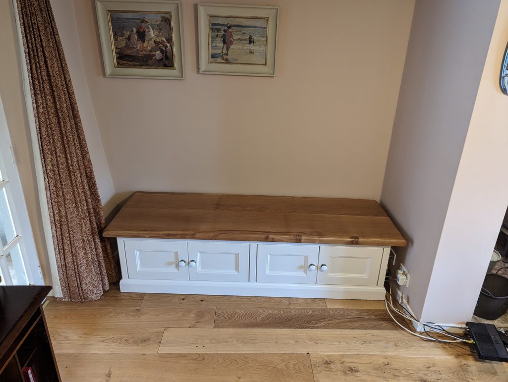 TV Unit made out of 2 Elm planks joined together