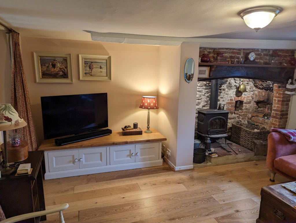 TV Unit made out of 2 Elm planks joined together