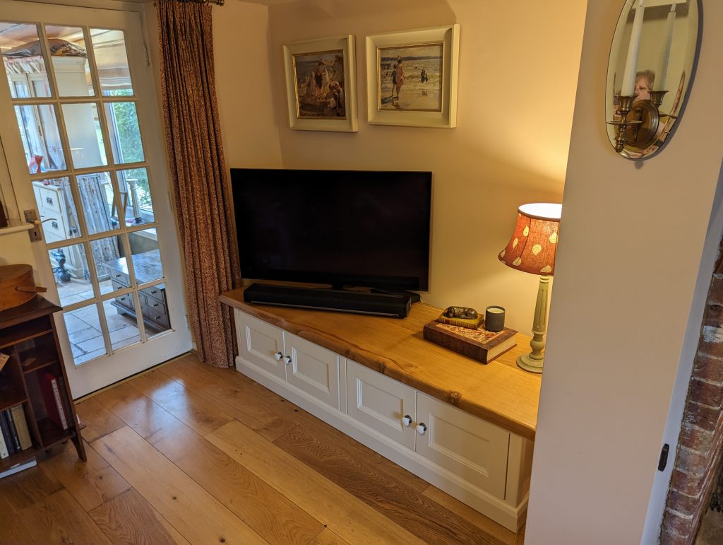 TV Unit made out of 2 Elm planks joined together