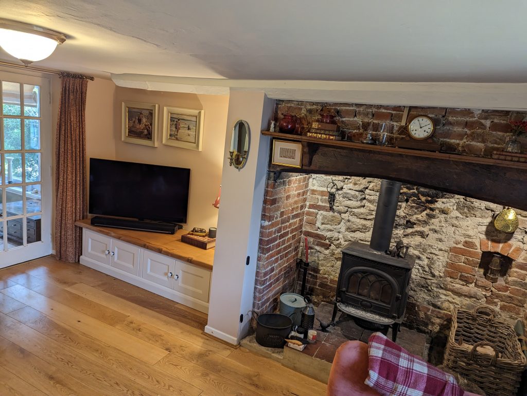 TV Unit made out of 2 Elm planks joined together