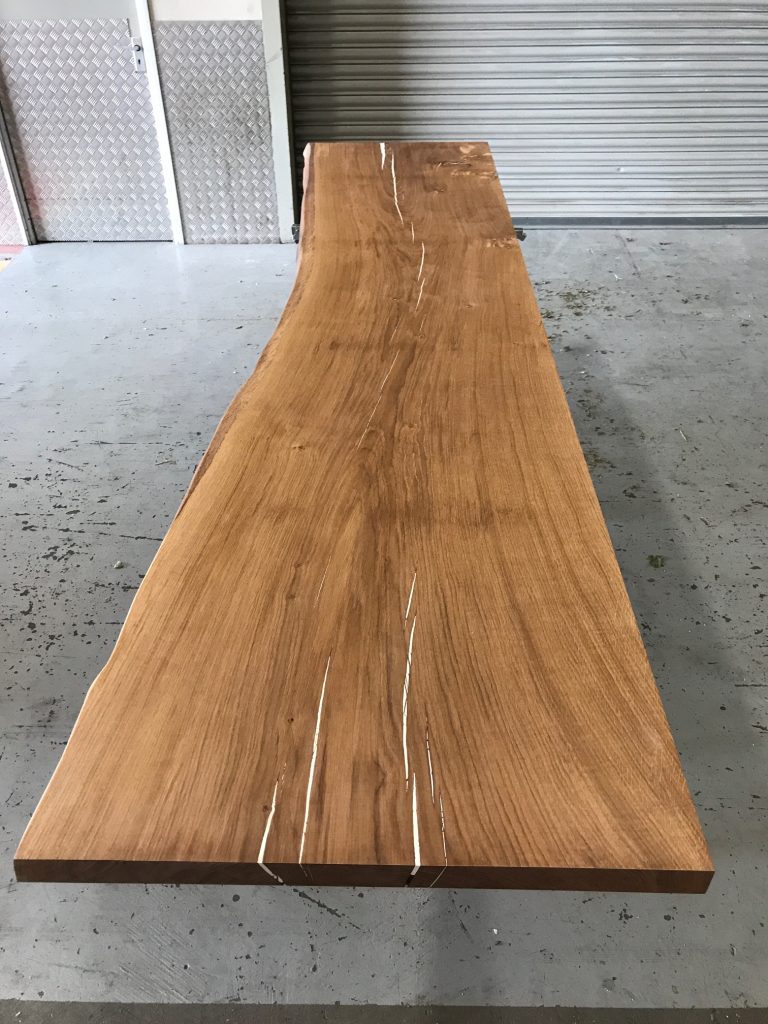 Oak Table Top with White Resin