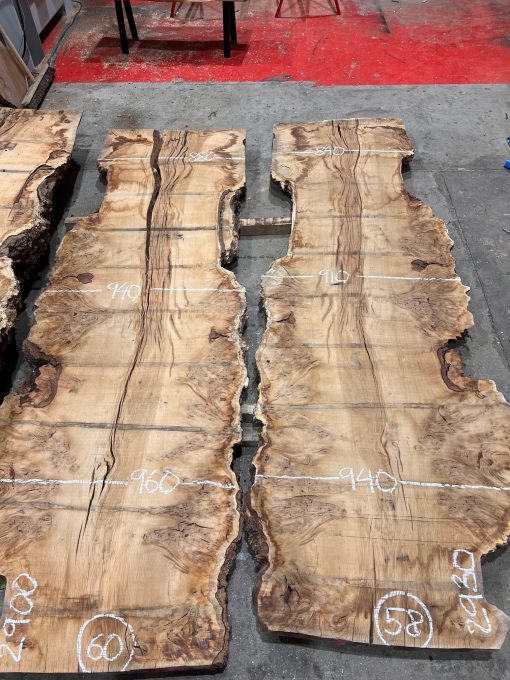 Oak Book Matched Pair #003 rough sawn and kiln dried timber slabs