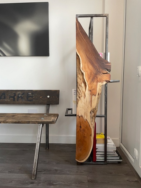 Steel box with Yew timber