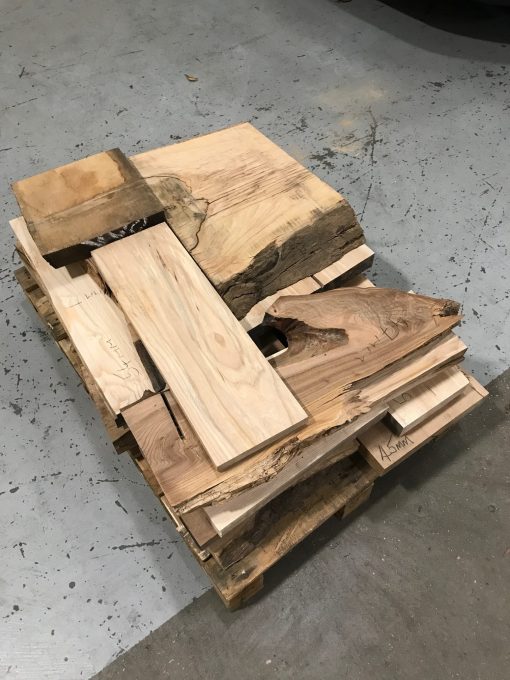 Pallet of hardwood timber offcuts