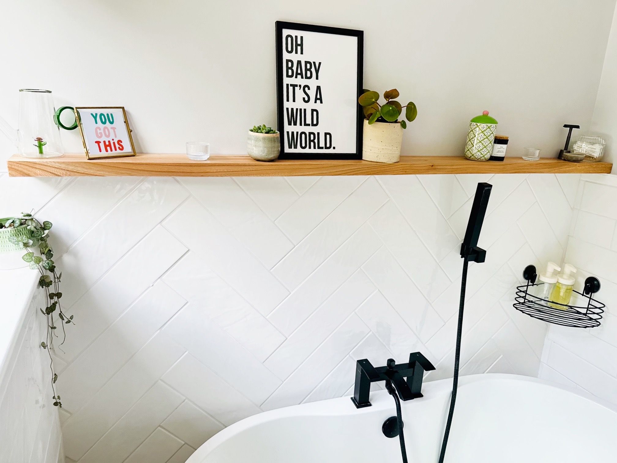 Vanity unit and floating shelve made by a student