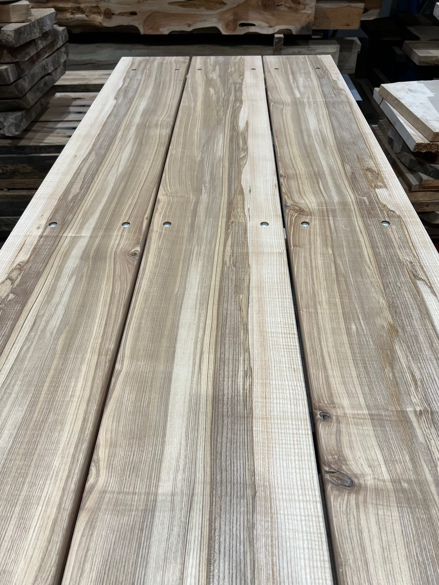 Olive Ash Outdoor Picnic Table Top - 2490 x 870 x 25mm