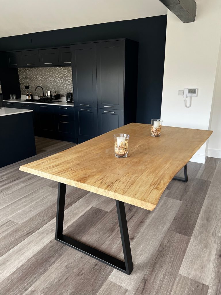 Sycamore Table Top and Matching Bench