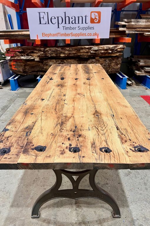 Table top made out of reclaimed wagon planks - 2700 x 990 x 39mm