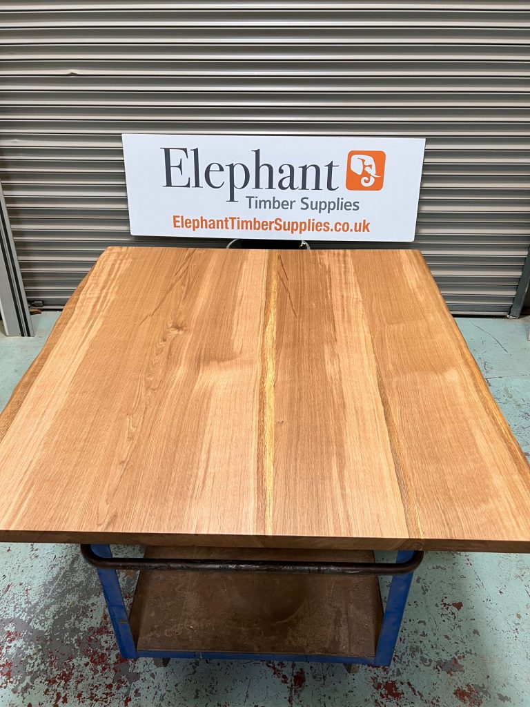 Oak kitchen island made out of 4 large Oak slabs. Joined, sanded and oiled in Osmo oil. Measuring 1400 x 1300 x 44mm thick.