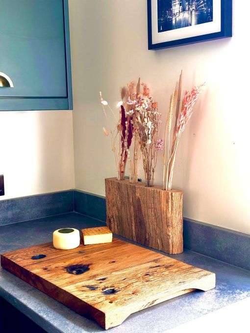 Chopping board made out of reclaimed Oak sleeper