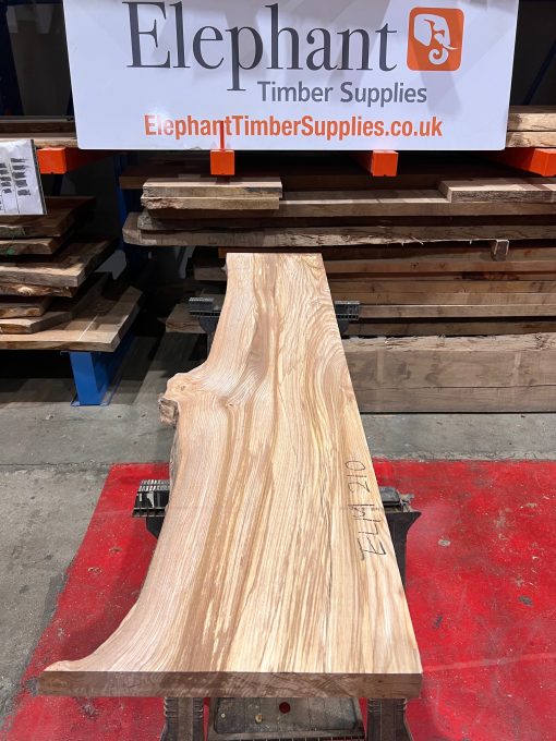 Elm #210. Kiln dried. Measuring 1780 long, 350/430mm wide and 47mm thick. Can be delivered anywhere in the UK (Mainland).