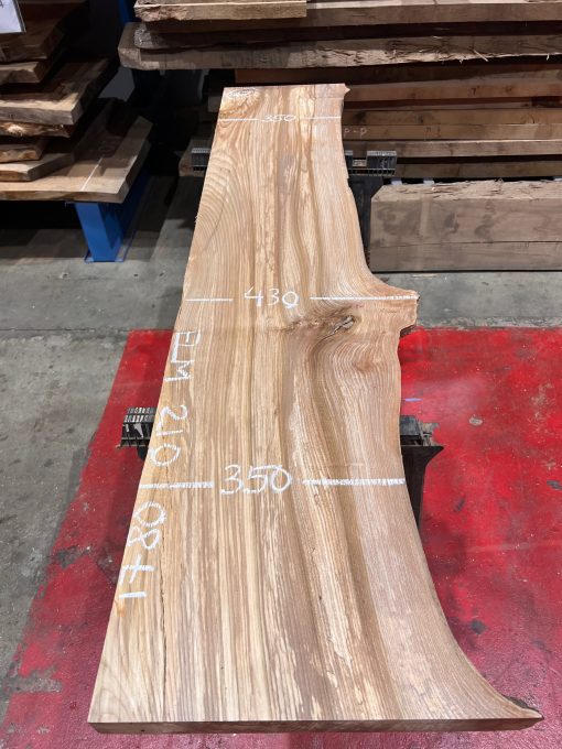 Elm #210. Kiln dried. Measuring 1780 long, 350/430mm wide and 47mm thick. Can be delivered anywhere in the UK (Mainland).