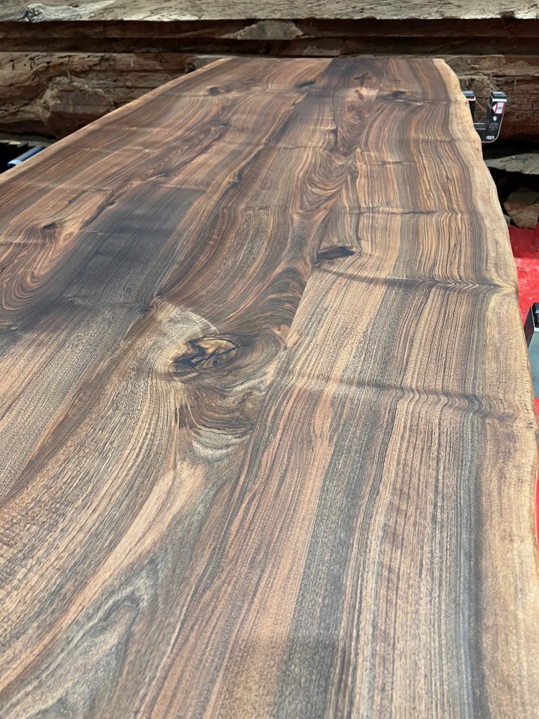Walnut Dining Table Top - 2215 x 820/1000 x 37mm