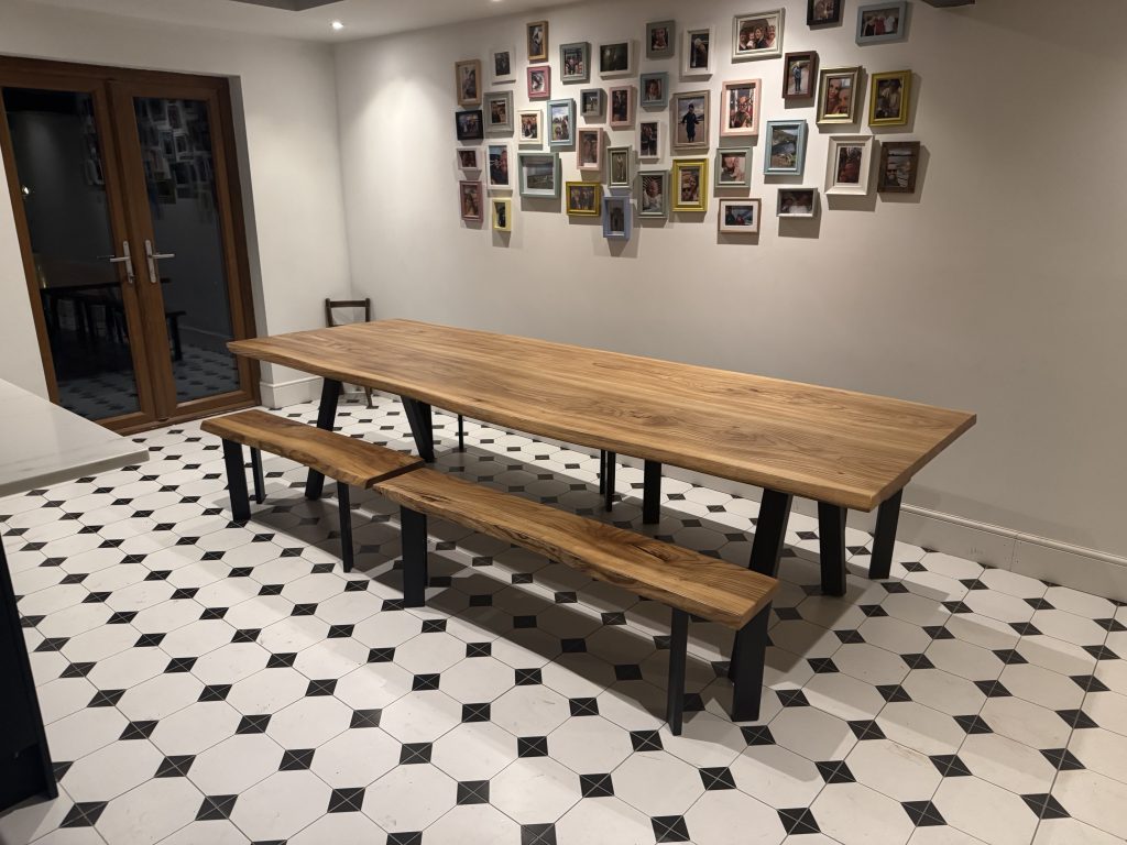 Beautiful Table and Bench made from wood.