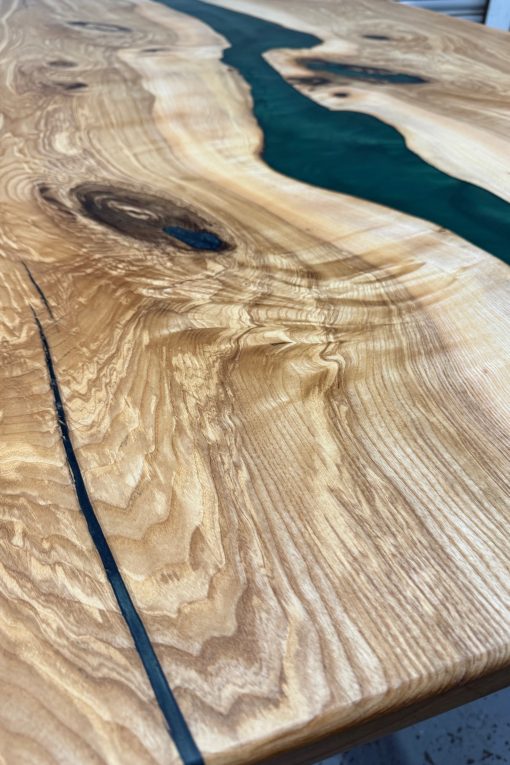 Ash TableTop with green resin