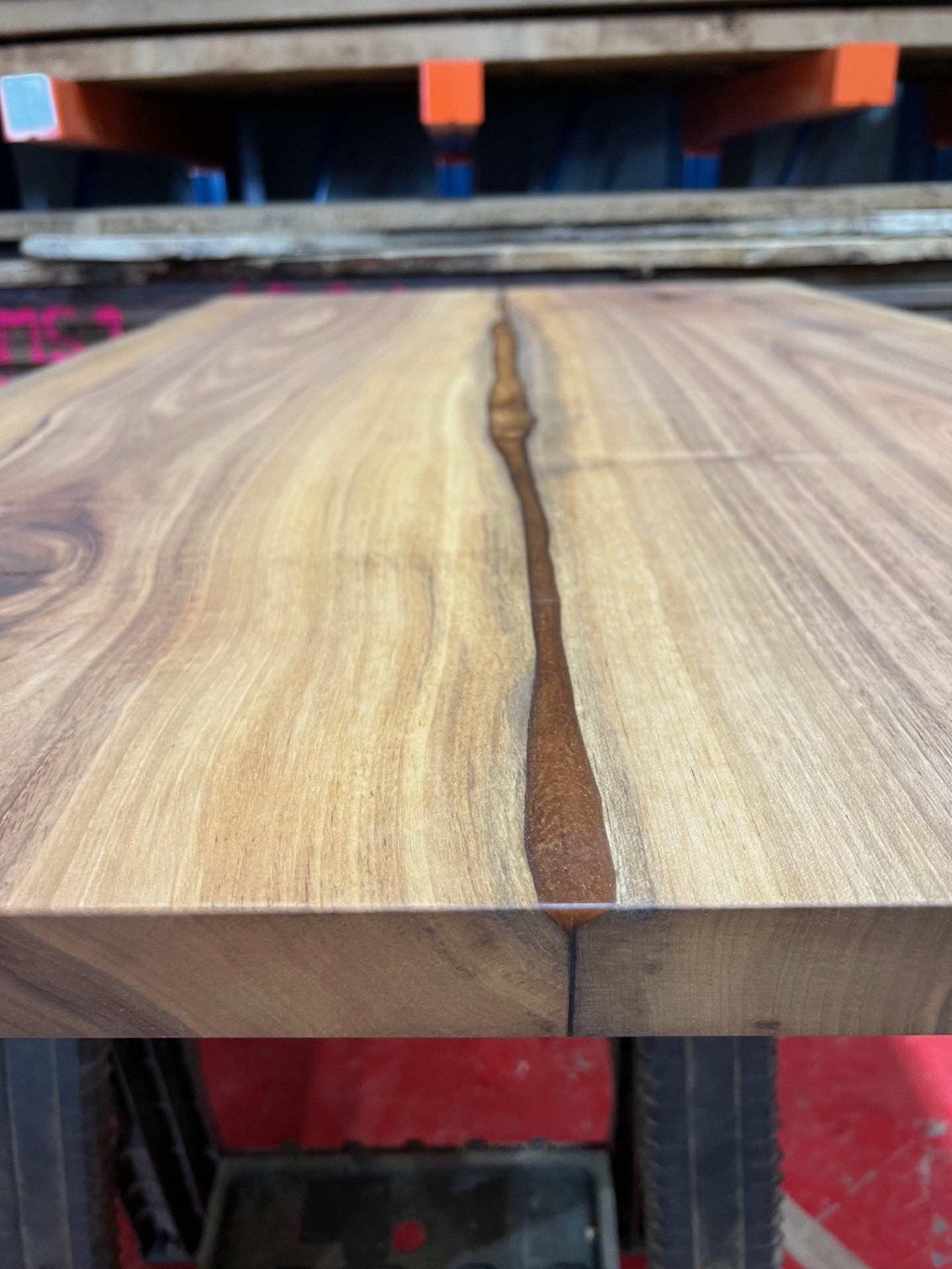 Walnut Table Top with copper resin