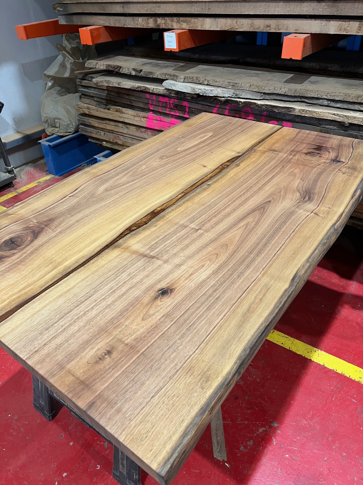 Walnut Table Top with copper resin
