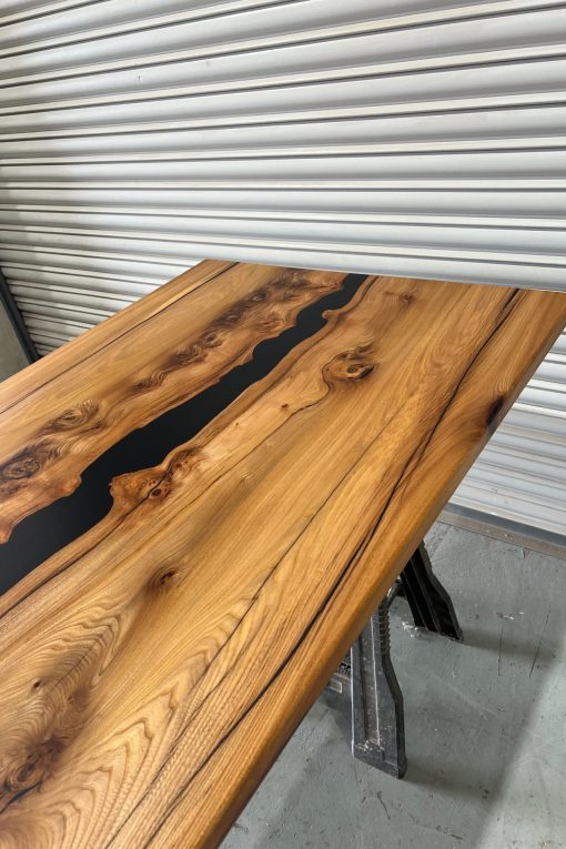 Elm 1.9m Tabletop with Black Resin