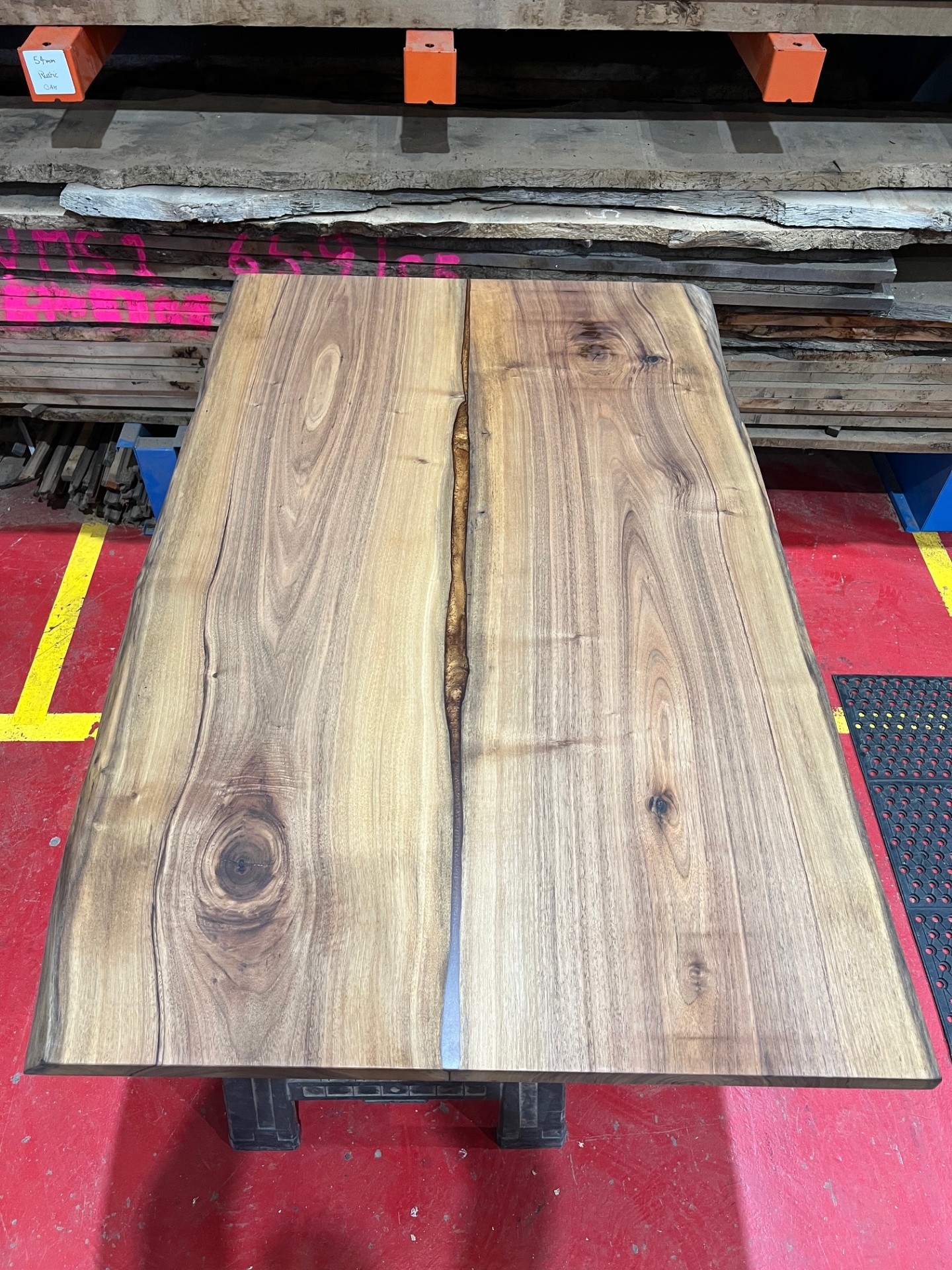 Walnut Table Top with copper resin